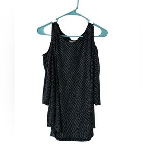 Ruby Rd. Black and White Polka Dot Blouse